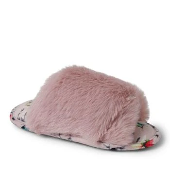 推荐Dearfoams Womens Louise Furry Cross Band Slide with Eyemask商品