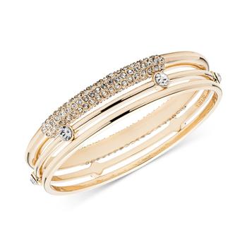 商品Gold-Tone 3-Pc. Set Crystal Bangle Bracelet, Created for Macy's图片