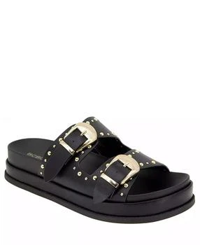 BCBG | Women's Barah Chunky Footbed Double Buckle Slip-On Sandals,商家Macy's,价格¥275