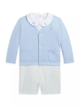 Ralph Lauren | Baby Boy's 3-Piece Golf Overalls, Bodysuit & Cardigan 独家减免邮费