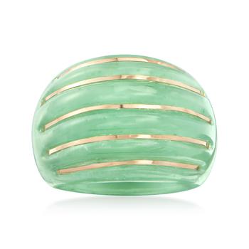 商品Ross-Simons Carved Jade Dome Ring With 14kt Yellow Gold,商家Premium Outlets,价格¥1202图片