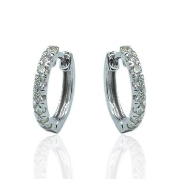 商品Tresorra | 18K White Gold Diamond Hoop Earrings,商家Jomashop,价格¥4302图片