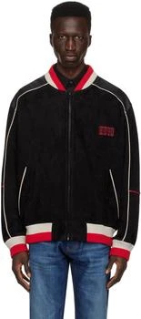 Hugo Boss | Black Piping Leather Bomber Jacket,商家Ssense US,价格¥6224