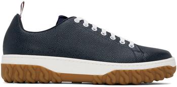 thom browne鞋低帮鞋, Thom Browne | Navy Cable Knit Court Low-Top Sneakers商品图片 