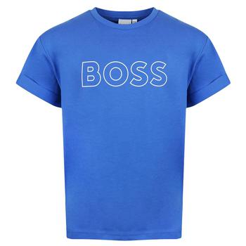 Hugo Boss | Electric Blue Short Sleeve Outline Logo T Shirt商品图片,4折×额外9折, 额外九折