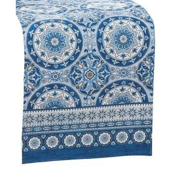 Elrene | Vietri Medallion Block Print Stain Water Resistant Indoor and Outdoor Table Runner,商家Macy's,价格¥170