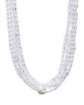商品Cultured Freshwater Pearl Pendant Beaded Necklace, 15"图片
