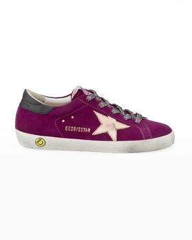 推荐Girl's Superstar Suede Metallic Star Sneakers, Toddler/Kids商品