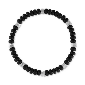Esquire Men's Jewelry | Onyx Bead Stretch Bracelet in Sterling Silver (Also in Sodalite), Created for Macy's,商家Macy's,价格¥1123