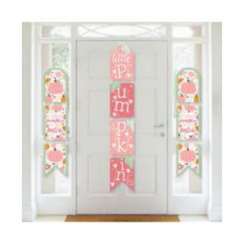 商品Big Dot of Happiness | Girl Little Pumpkin - Vertical Paper Door Banners - Fall Birthday Party or Baby Shower Wall Decoration Kit - Indoor Door Decor,商家Macy's,价格¥144图片