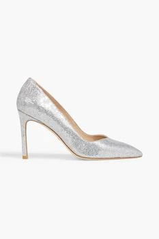 Stuart Weitzman | Anny glittered woven pumps,商家THE OUTNET US,价格¥716