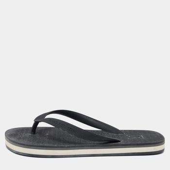 更多路易威登男鞋, [二手商品] Louis Vuitton | Louis Vuitton Black Rubber Thong Flat Sandals Size  40.5商品图片 9.4折, 满1件减$100, 满减