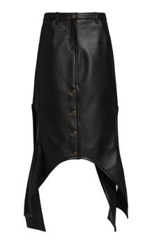 Courrèges Courrèges - Asymmetric Leather Midi Skirt - Black