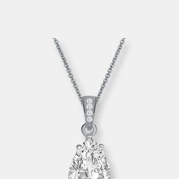 Genevive | Sterling Silver White Gold Plating with Colored Cubic Zirconia Pear Drop Solitaire Necklace,商家Verishop,价格¥544