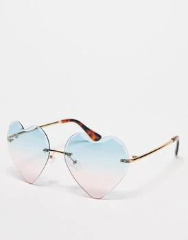 推荐ALDO festival ombre heart shaped sunglasses  - MULTI商品