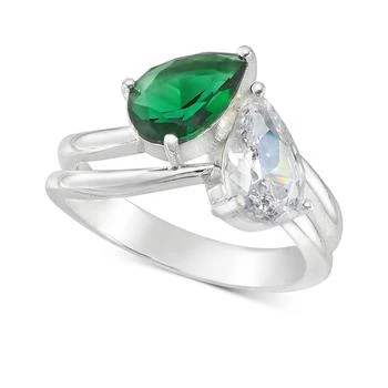 Charter Club | Silver-Tone Cubic Zirconia & Color Crystal Double Stone Ring, Created for Macy's,商家Macy's,价格¥71