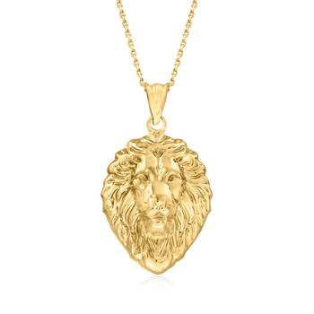 商品Canaria 10kt Yellow Gold Lion Head Pendant Necklace图片