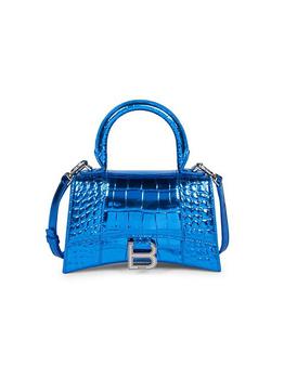 巴黎世家沙漏包价格, Balenciaga | Hourglass Croc-Embossed XS Top Handle Bag商品图片 