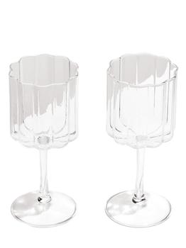 商品FAZEEK | Set Of 2 Wave Wine Glasses,商家LUISAVIAROMA,价格¥823图片
