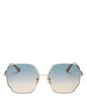 chloe眼镜是什么牌子, Chloé | Women's Square Sunglasses, 60mm商品图片 
