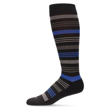 Memoi | Men's Striped Nylon Compression Socks 