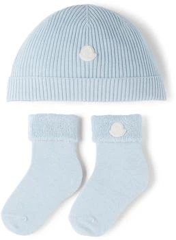 Moncler | 蓝色毛线帽 & 中筒袜套装,商家SSENSE CN,价格¥2052