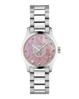 推荐27mm G-Timeless Bracelet Watch w/ Feline, Pink商品