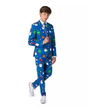 OppoSuits | Big Boys Festivity Christmas Party Outfit Including Blazer, Pants and Tie Suit Set,商家Macy's,价格¥808