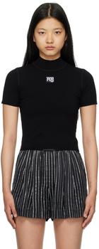 Alexander Wang | Black Mock Neck T-Shirt商品图片,