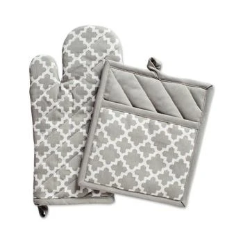 Design Imports | Lattice Oven Mitt Potholder Set,商家Macy's,价格¥158