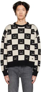 Acne Studios | Black & Off-White Check Sweater商品图片,独家减免邮费