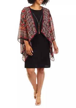 Sandra Darren, Sandra Darren | Women's Printed Chiffon Jacket Dress商品图片 