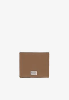 Dolce & Gabbana | Logo Plate Leather Bi-Fold Wallet,商家Thahab,价格¥3410