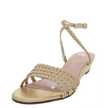 kate spade鞋, Kate Spade | Kate Spade Womens Valencia Leather Metallic Gladiator Sandals商品图片 2.8折