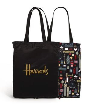 Harrods | Recycled Glitter London and Logo Pocket Shopper Bag (Set of 2) 