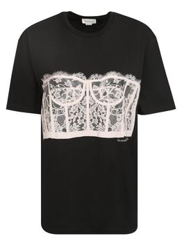 Alexander McQueen | ALEXANDER MCQUEEN BUSTIER PRINT T-SHIRT商品图片,7.4折