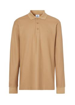 Burberry | Long-sleeve monogram motif cotton pique polo shirt商品图片,独家减免邮费