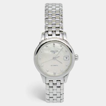 推荐Longines Mother of Pearl Stainless Steel Flagship L4.274.4.87.6 Women's Wristwatch 26 mm商品