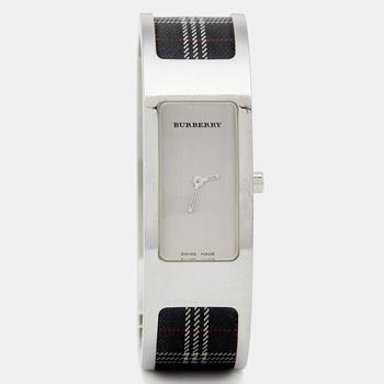 [二手商品] Burberry | Burberry Silver Stainless Steel Canvas 14300L Women's Wristwatch 19 mm商品图片,4.8折