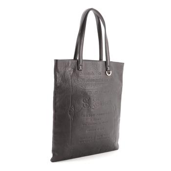 [二手商品] BVLGARI | Bvlgari Flat Tote Embosssed Leather Tall Black商品图片,额外8.5折, 额外八五折