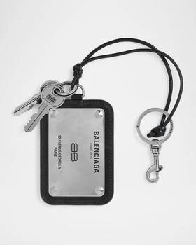 Balenciaga | Men's Logo Plate Keychain with Charms,商家Neiman Marcus,价格¥7076