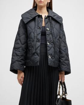 Ganni | Quilted Oversized Collar Jacket商品图片,