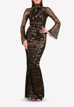 商品RACHEL GILBERT | Tuulia Sequined High Neck Gown,商家Thahab,价格¥14945图片