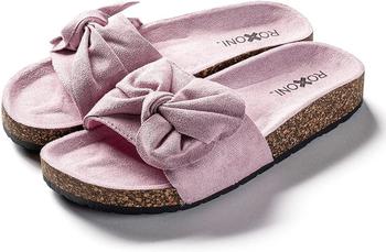 商品Roxoni | Comfort Sandals Ribbon Bow Top EVA Flat Slides Footbed Suede With Arch Support Non-Slip,商家Verishop,价格¥501图片