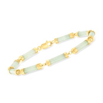 商品Ross-Simons | Ross-Simons Jade Cylinder-Link Bracelet in 18kt Gold Over Sterling,商家Premium Outlets,价格¥709图片