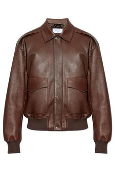 Salvatore Ferragamo | Ferragamo Flap Pocket Leather Jacket,商家Cettire,价格¥33593