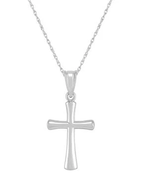 Macy's | Polished Cross Pendant 18" Necklace in 14k White Gold,商家Macy's,价格¥4118