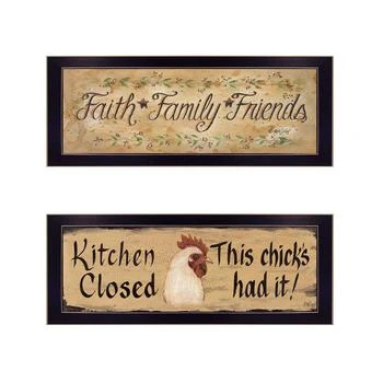 Trendy Décor 4U | Faith Family Friends This Chick 2-Piece Vignette by Gail Eads, Black Frame, 20" x 8",商家Macy's,价格¥937