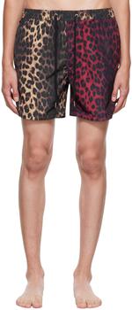 Ksubi | Beige & Red Big Kat Burner Shorts商品图片,额外8.5折, 独家减免邮费, 额外八五折
