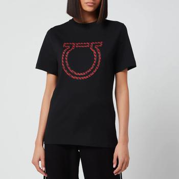 推荐Salvatore Ferragamo Women's Cotton Intarsio Jacquard Geometric T-Shirt商品